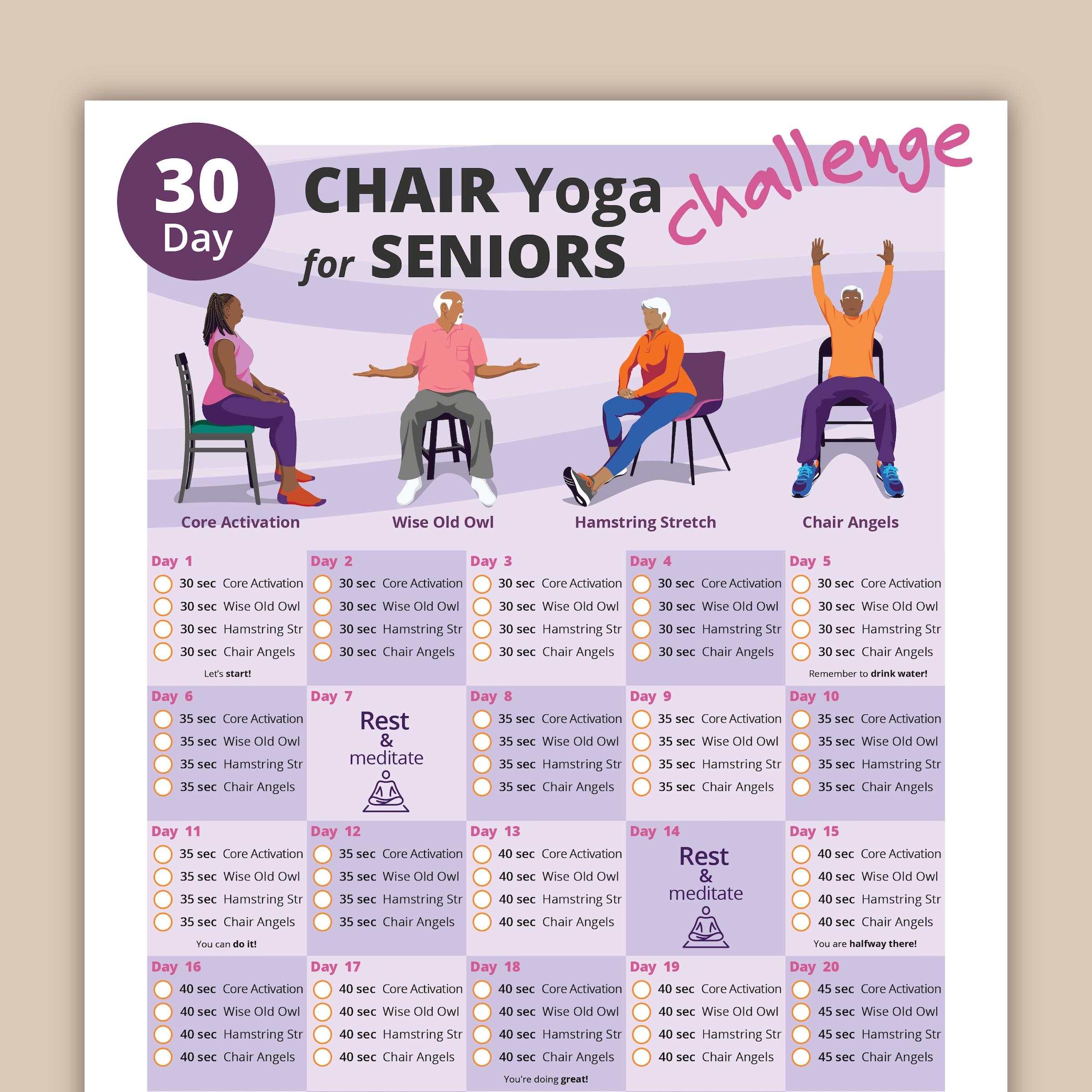 30 Day Chair Yoga For Seniors Challenge Chair Exercise Guide I Printable Chair Workout PDF Senior Home Workout Plan Instant Download Etsy 30 Day Chair Yoga For Seniors Challenge Chair Exercise Guide I Printable Chair Workout PDF Senior Home Workout Plan Instant Download Etsy