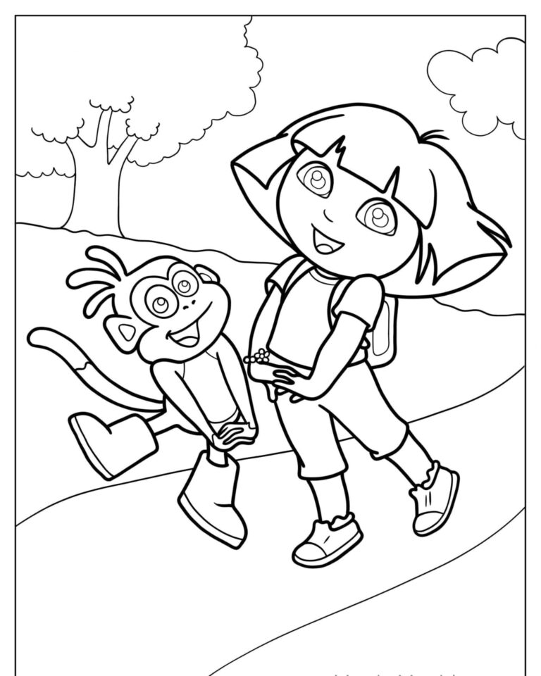 30 Dora Coloring Pages PDF Printable Explorer Coloring Book For Kids Digital Download Dora The Explorer Activity Pages Etsy