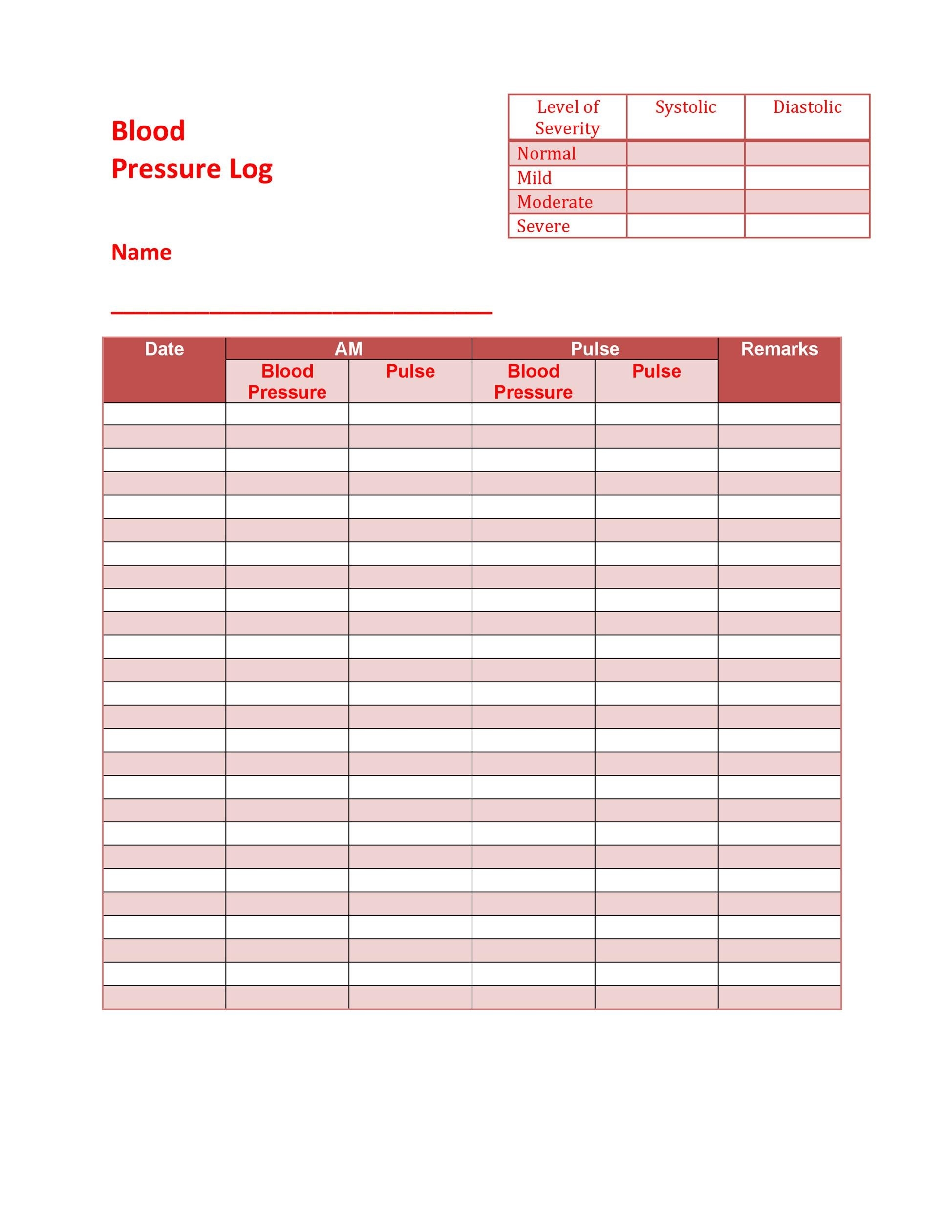 free printable blood pressure log sheets free printable blood pressure log sheets