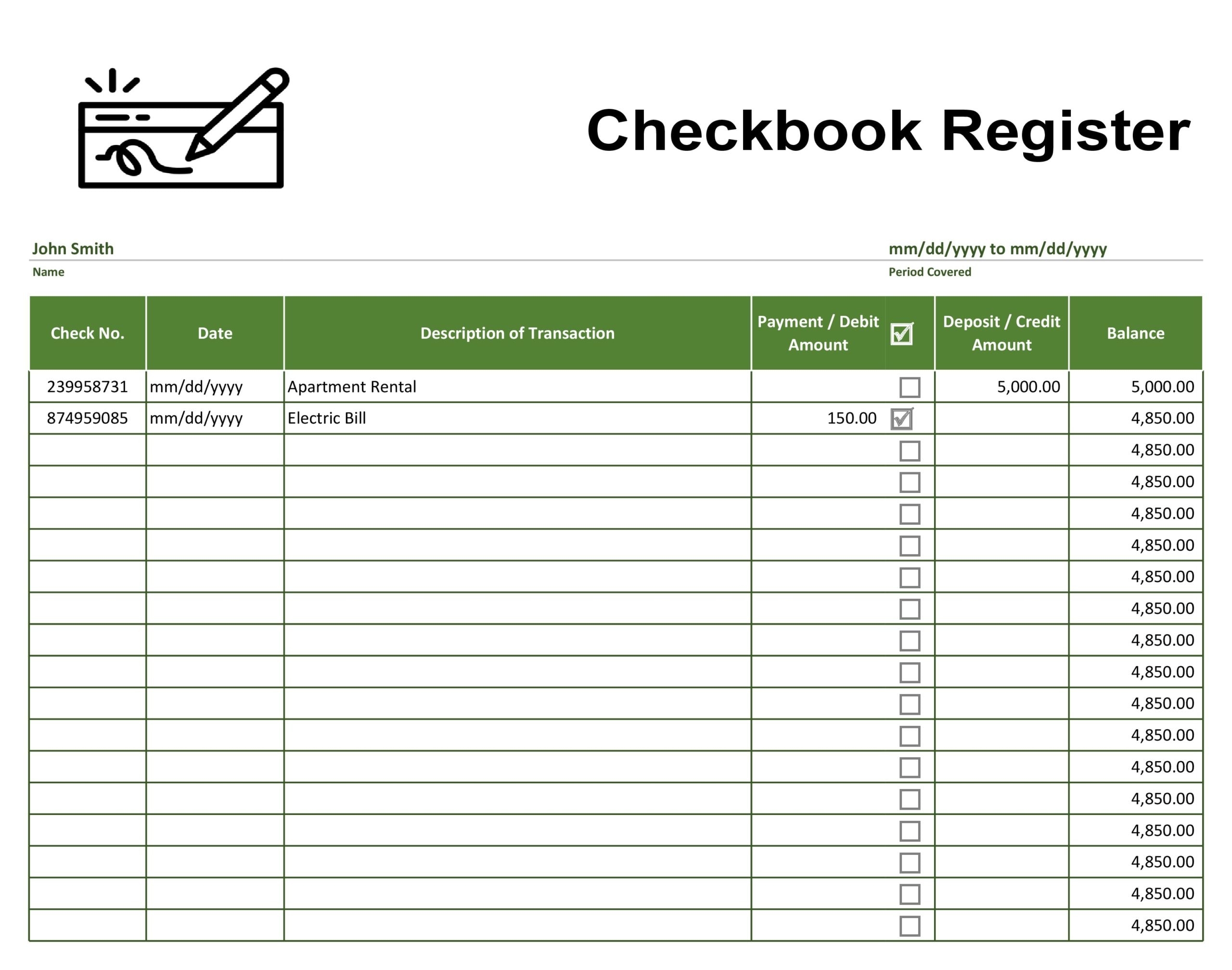 30 Printable Check Register Templates Excel TemplateArchive