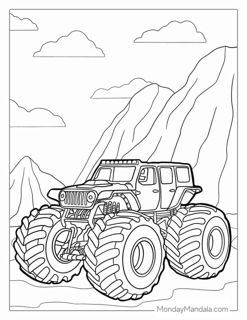 32 Monster Truck Coloring Pages Free PDF Printables  32 Monster Truck Coloring Pages Free PDF Printables