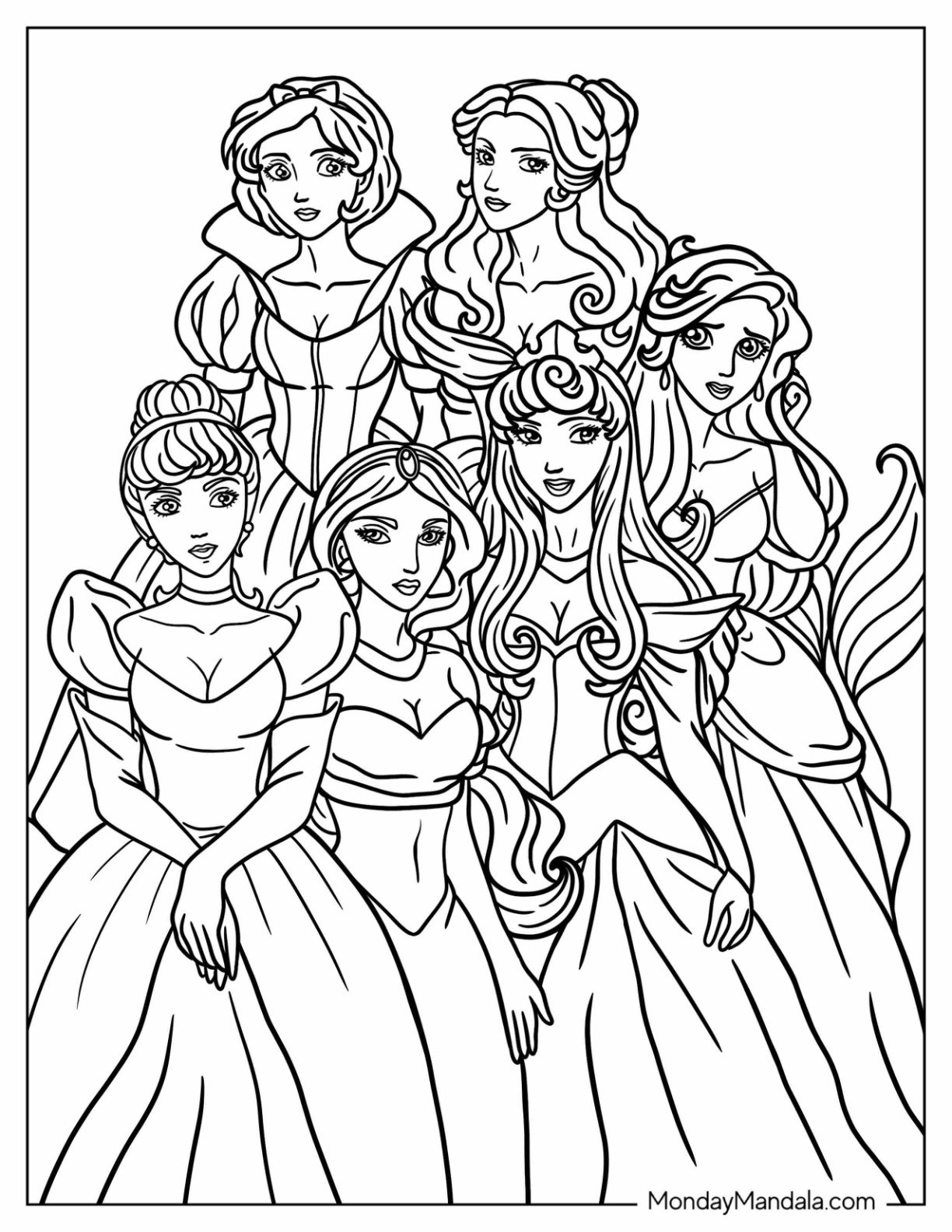 36 Disney Princess Coloring Pages Free PDF Printables  36 Disney Princess Coloring Pages Free PDF Printables