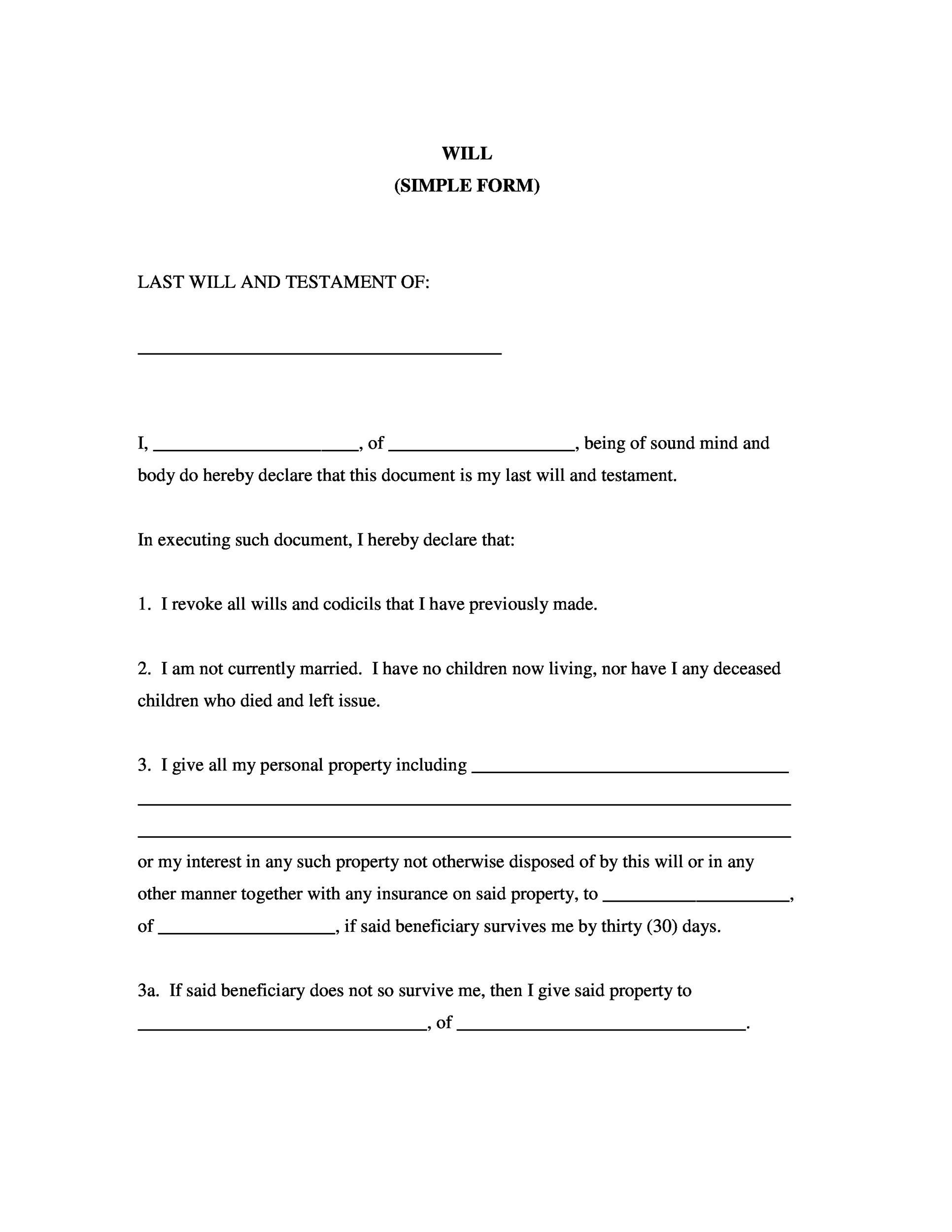 39 Last Will And Testament Forms Templates TemplateLab 39 Last Will And Testament Forms Templates TemplateLab