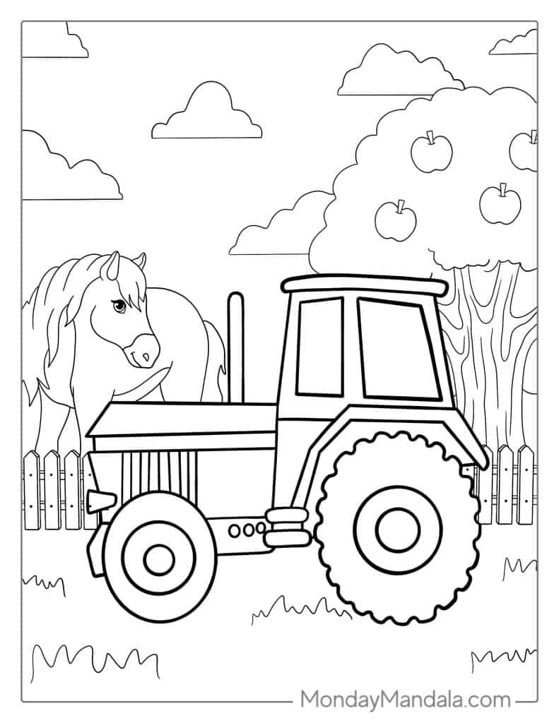 40 Tractor Coloring Pages Free PDF Printables  40 Tractor Coloring Pages Free PDF Printables