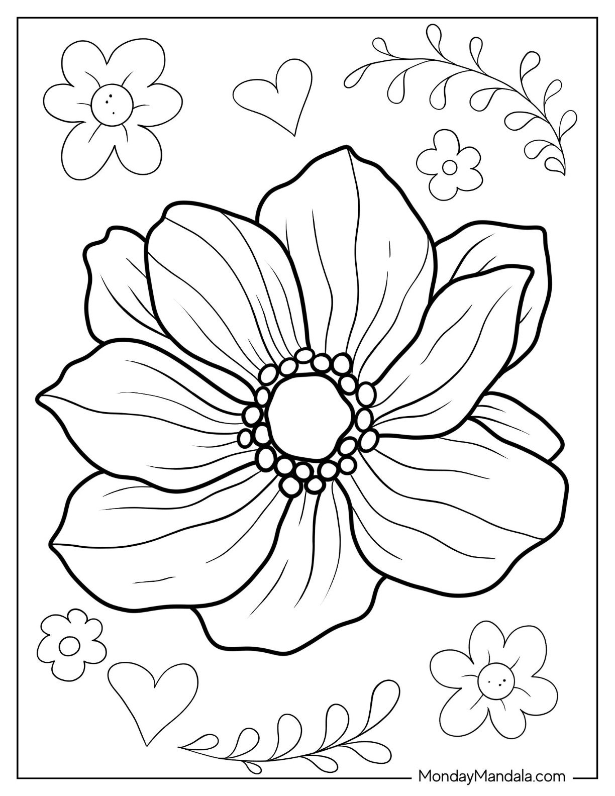 53 Flower Coloring Pages Free PDF Printables  53 Flower Coloring Pages Free PDF Printables