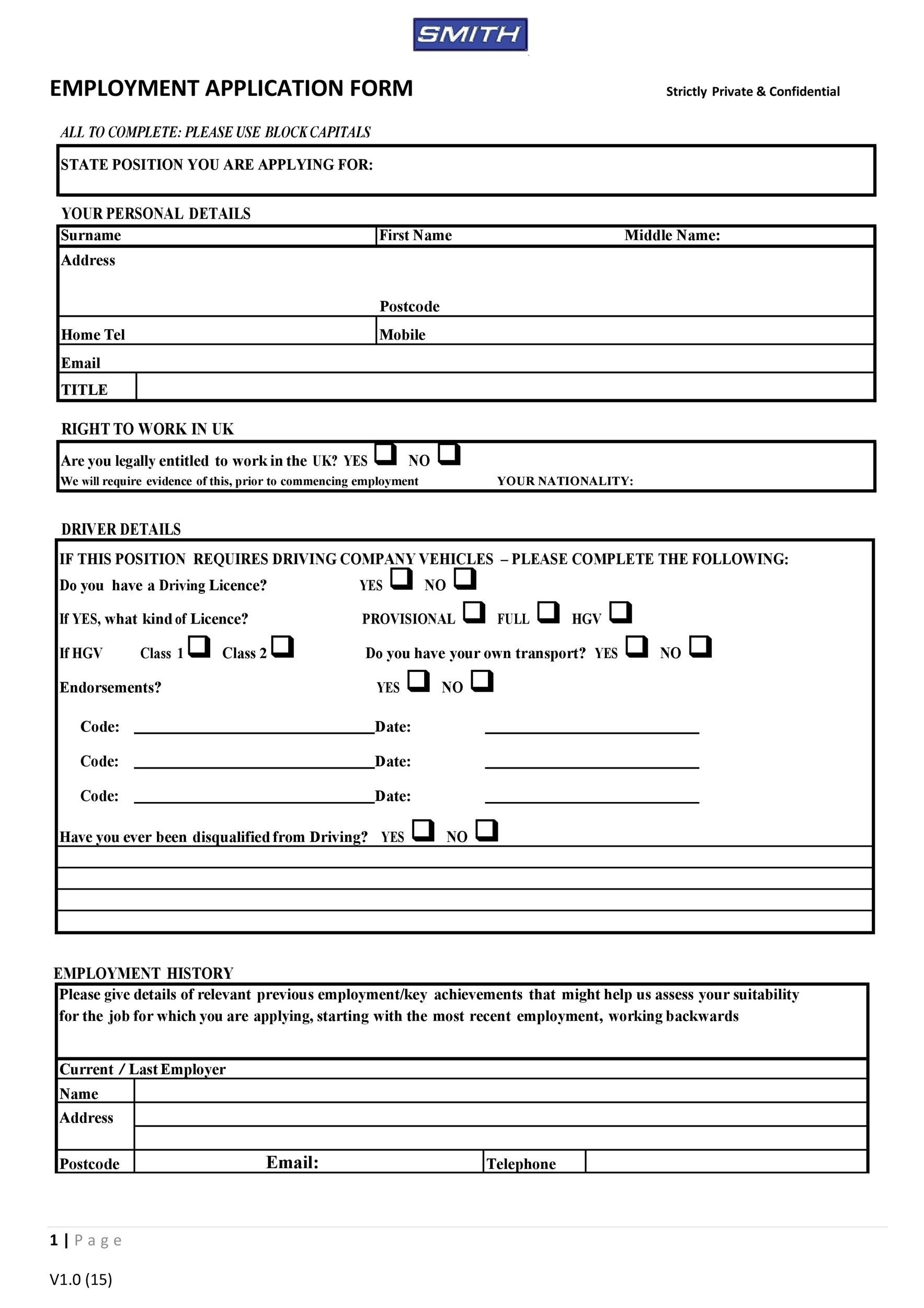 printable job application printable job application
