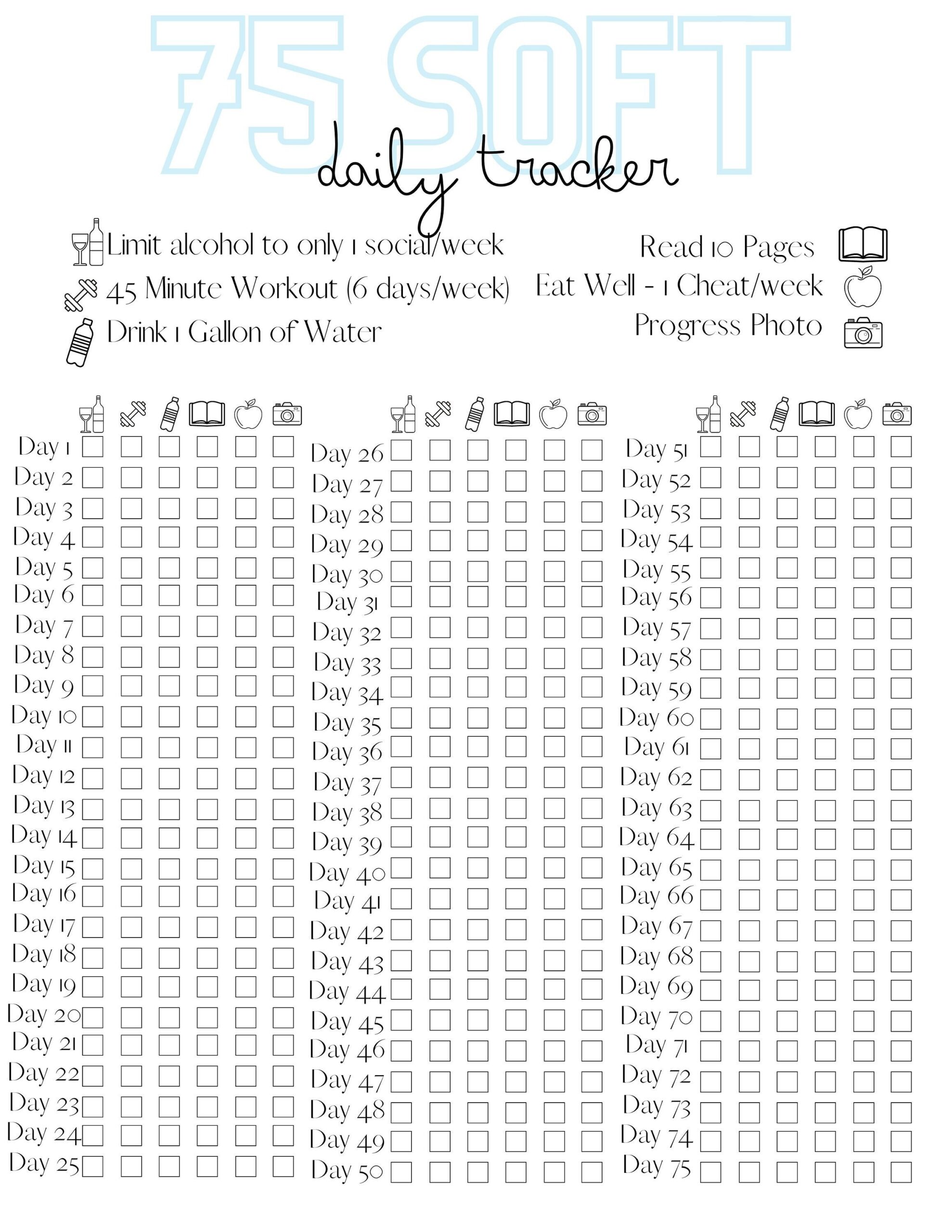 75 soft challenge printable free 75 soft challenge printable free