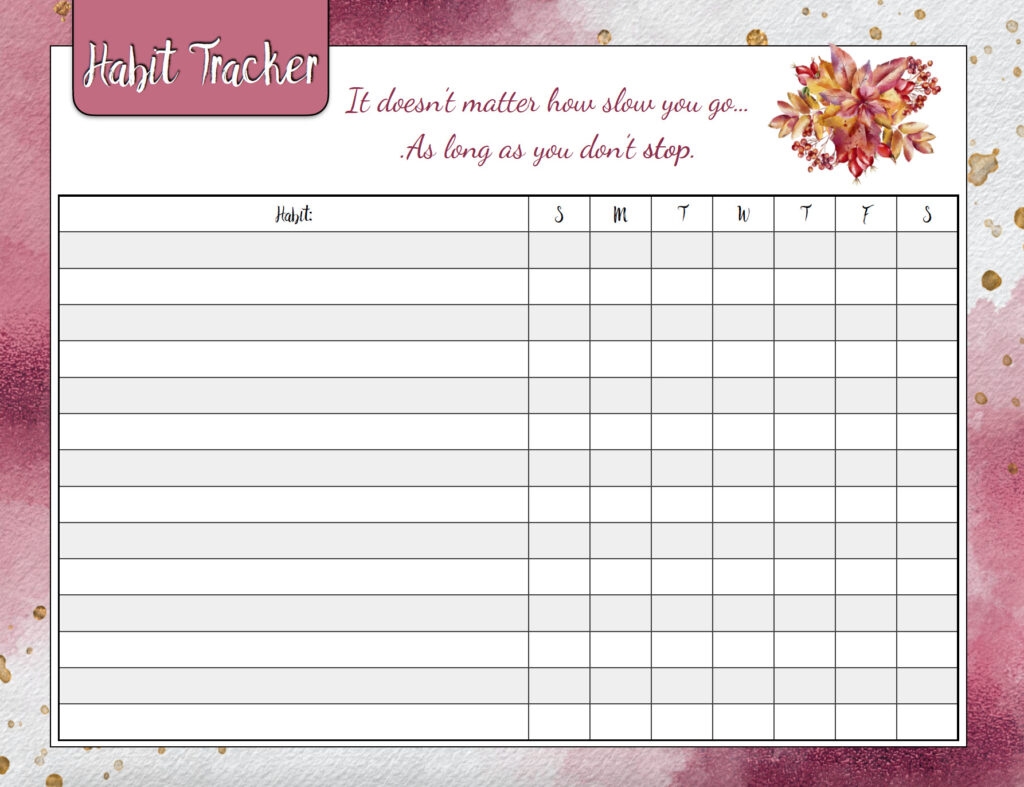 free habit tracker printable free habit tracker printable