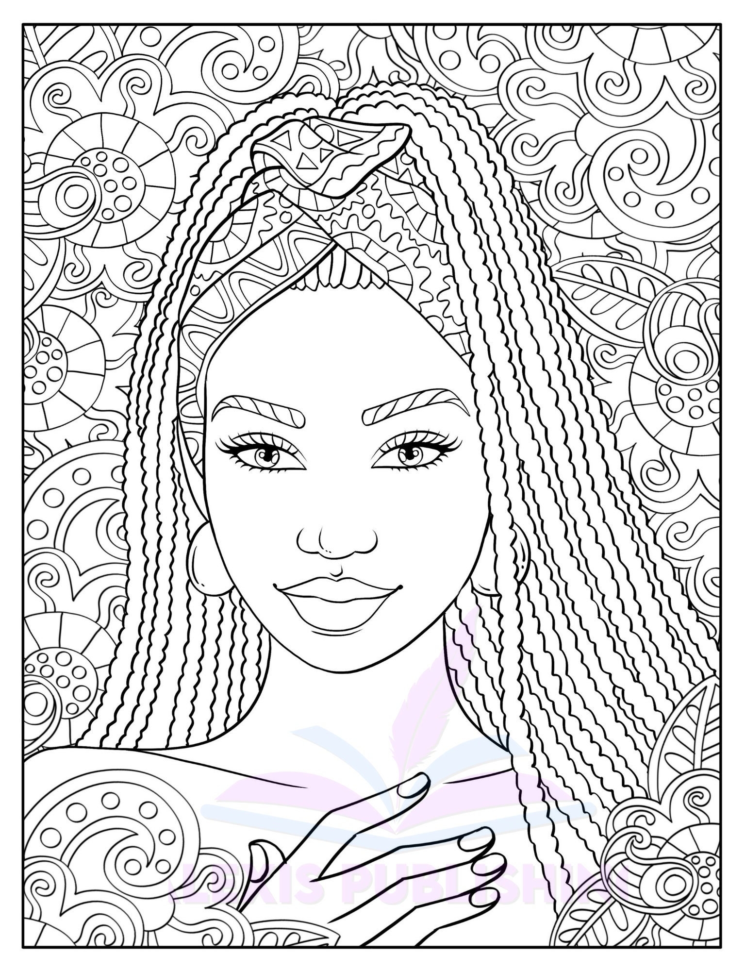Adult Coloring Page instant Download Beautiful Black Women Printable Etsy