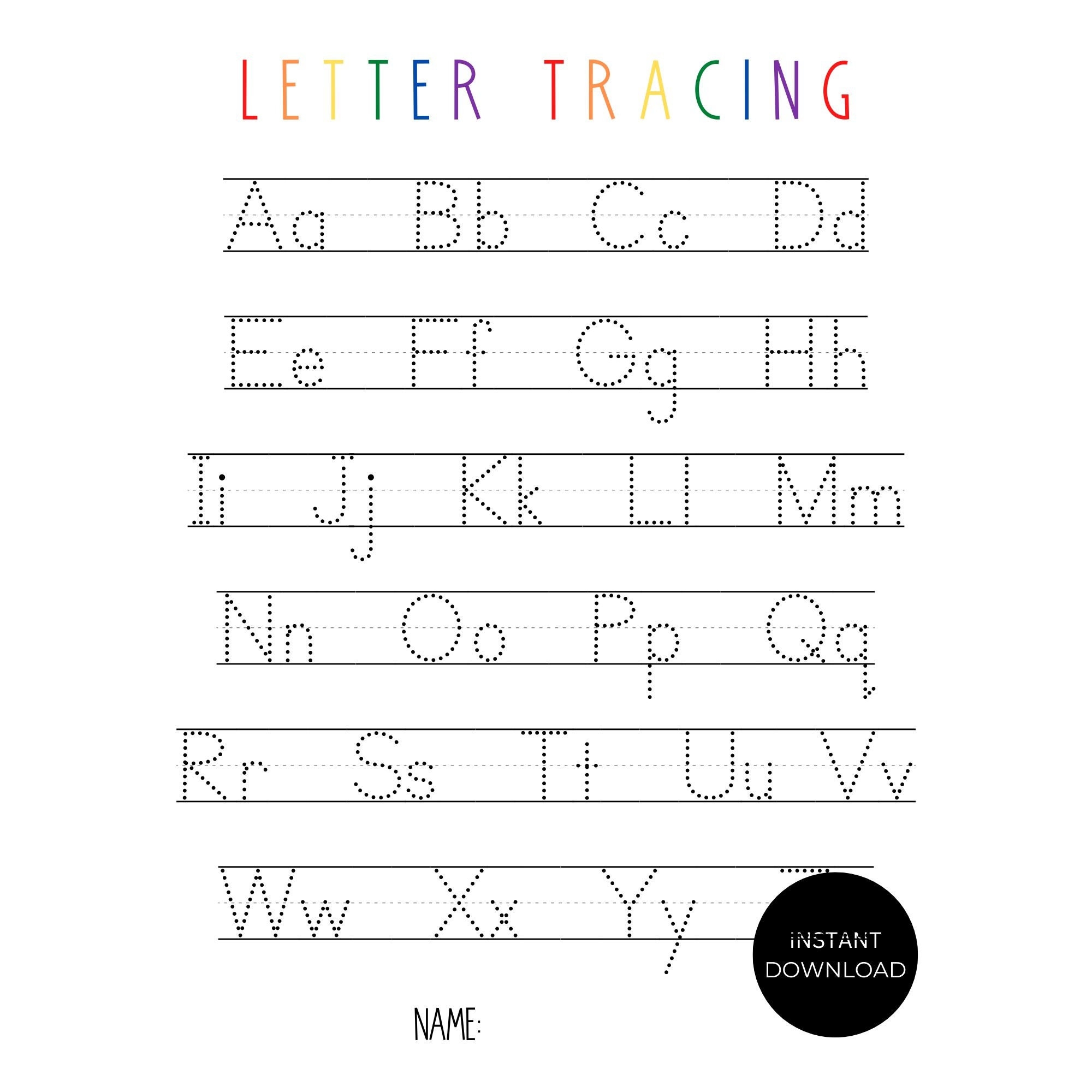 Alphabet Tracing Alphabet Worksheet Letter Tracing Tracing Worksheet Alphabet Printable Etsy Alphabet Tracing Alphabet Worksheet Letter Tracing Tracing Worksheet Alphabet Printable Etsy
