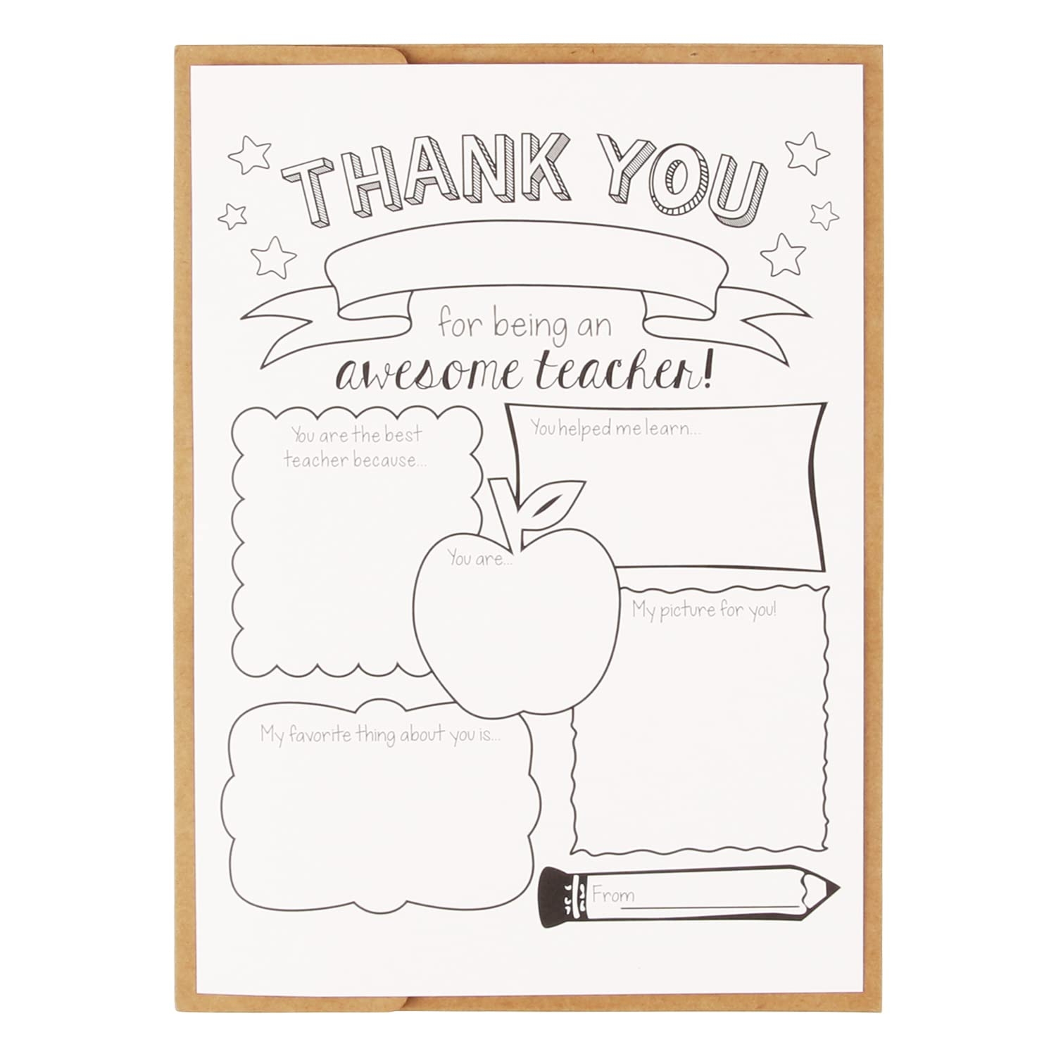 Amazon CJ M Teacher Appreciation Week Card Teacher Survey Teacher Card Teacher Thank You Teacher Coloring Page All About My Teacher Office Products