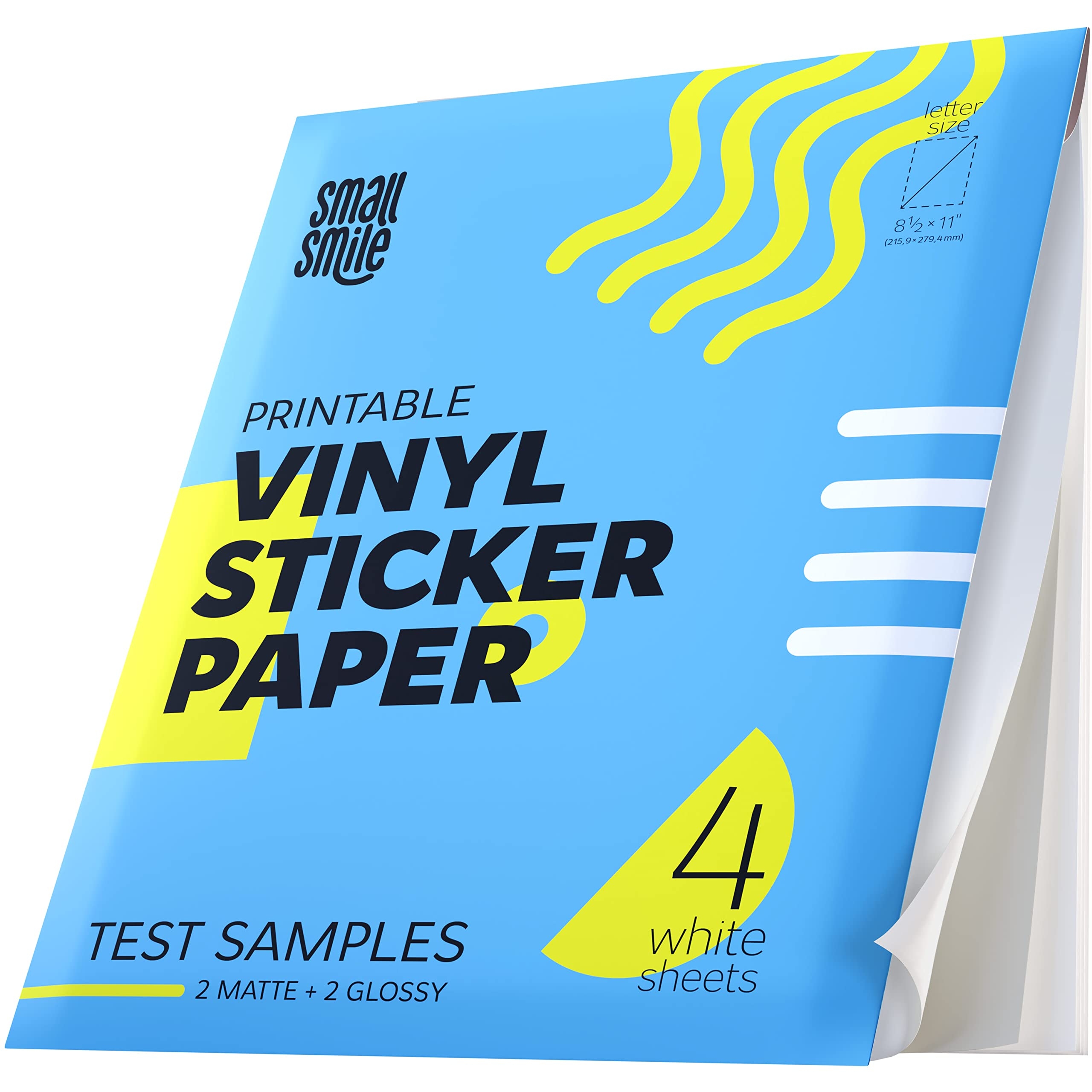 Amazon Premium Printable Vinyl Sticker Paper For Inkjet Printer And Laser 4 White Matte And Glossy Sticker Paper Waterproof Durability Adhesive Paper 8 5 X 11 Holds Ink Well Great