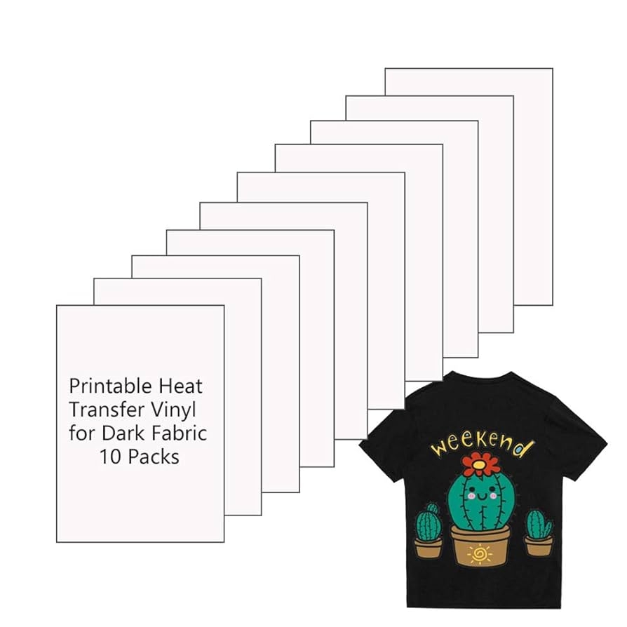 Amazon Printable Heat Transfer Vinyl Paper Inkjet Printer Iron On HTV For Dark Fabrics Or T shirts A4 Size Pack Of 10 Arts Crafts Sewing Amazon Printable Heat Transfer Vinyl Paper Inkjet Printer Iron On HTV For Dark Fabrics Or T shirts A4 Size Pack Of 10 Arts Crafts Sewing