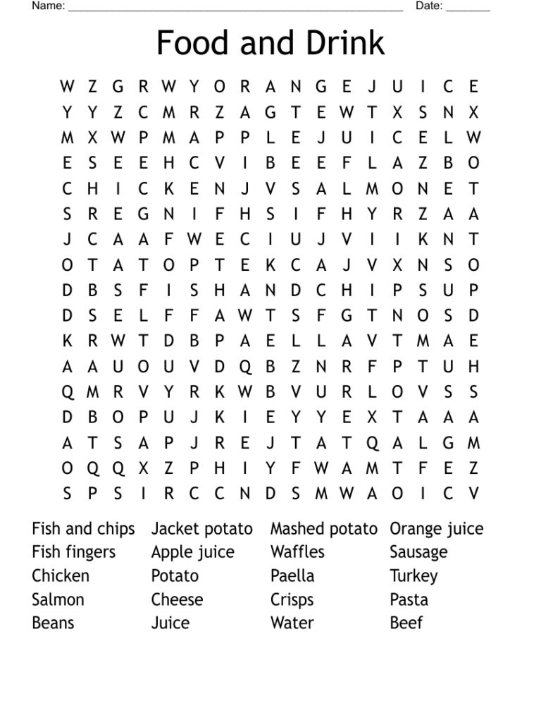 Bananas Word Search WordMint