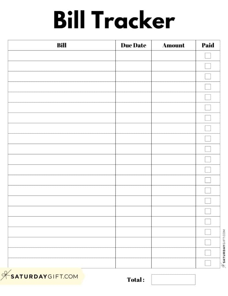 Bill Organizer Template 39 Cute Free Printable Bill Trackers Bill Organizer Template 39 Cute Free Printable Bill Trackers