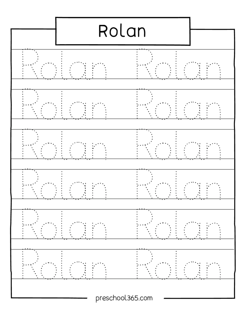 Carson Sadie Levi Rolan Madelyn Name Tracing Sheet Carson Sadie Levi Rolan Madelyn Name Tracing Sheet
