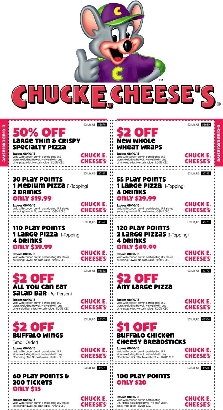 Chuck E Cheese Deal  Chuck E Cheese Deal