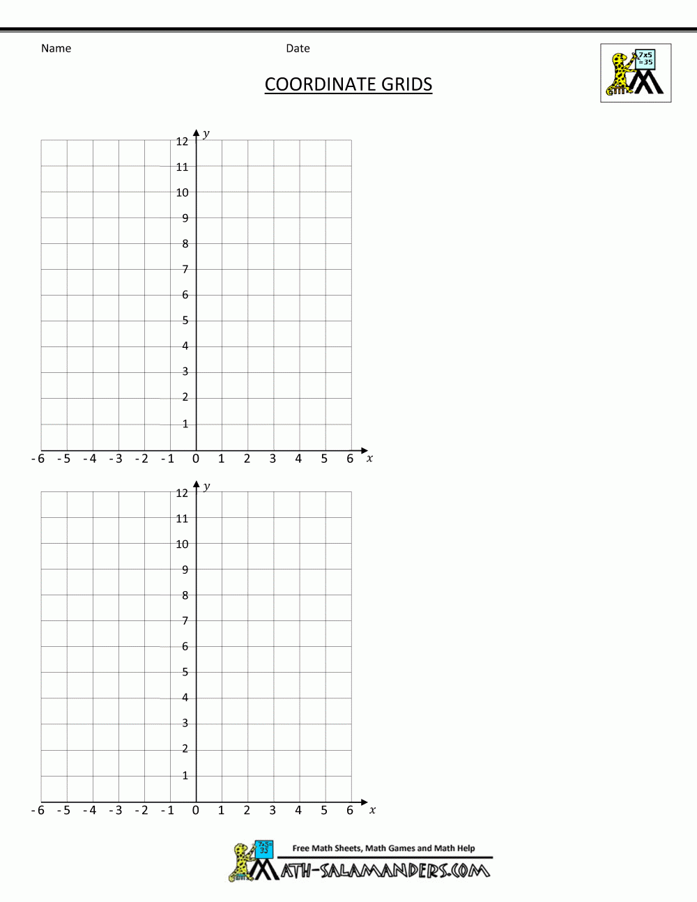 Coordinate Plane Grid Coordinate Plane Grid