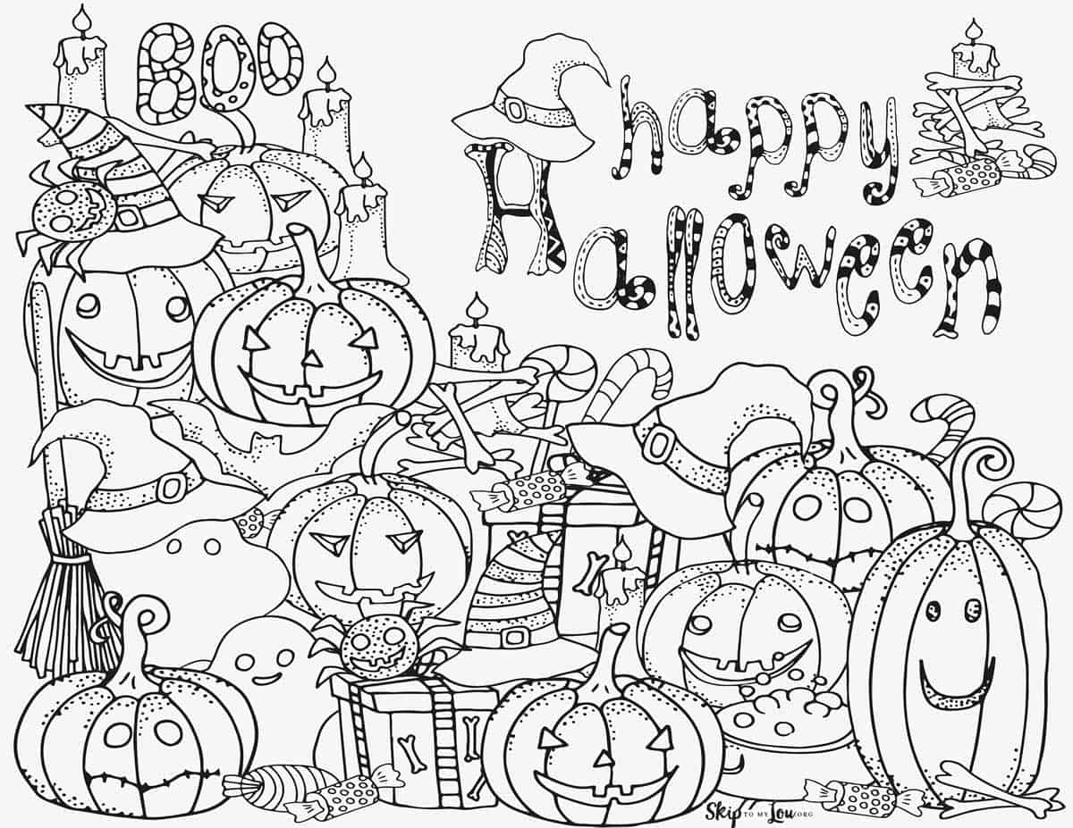 halloween color pages free printable halloween color pages free printable