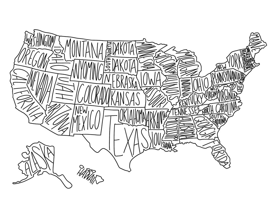 Digital Download United States Map Coloring Page State Map School Map USA Map Printable Map Travel Map Geography Map Teaching States Etsy Digital Download United States Map Coloring Page State Map School Map USA Map Printable Map Travel Map Geography Map Teaching States Etsy