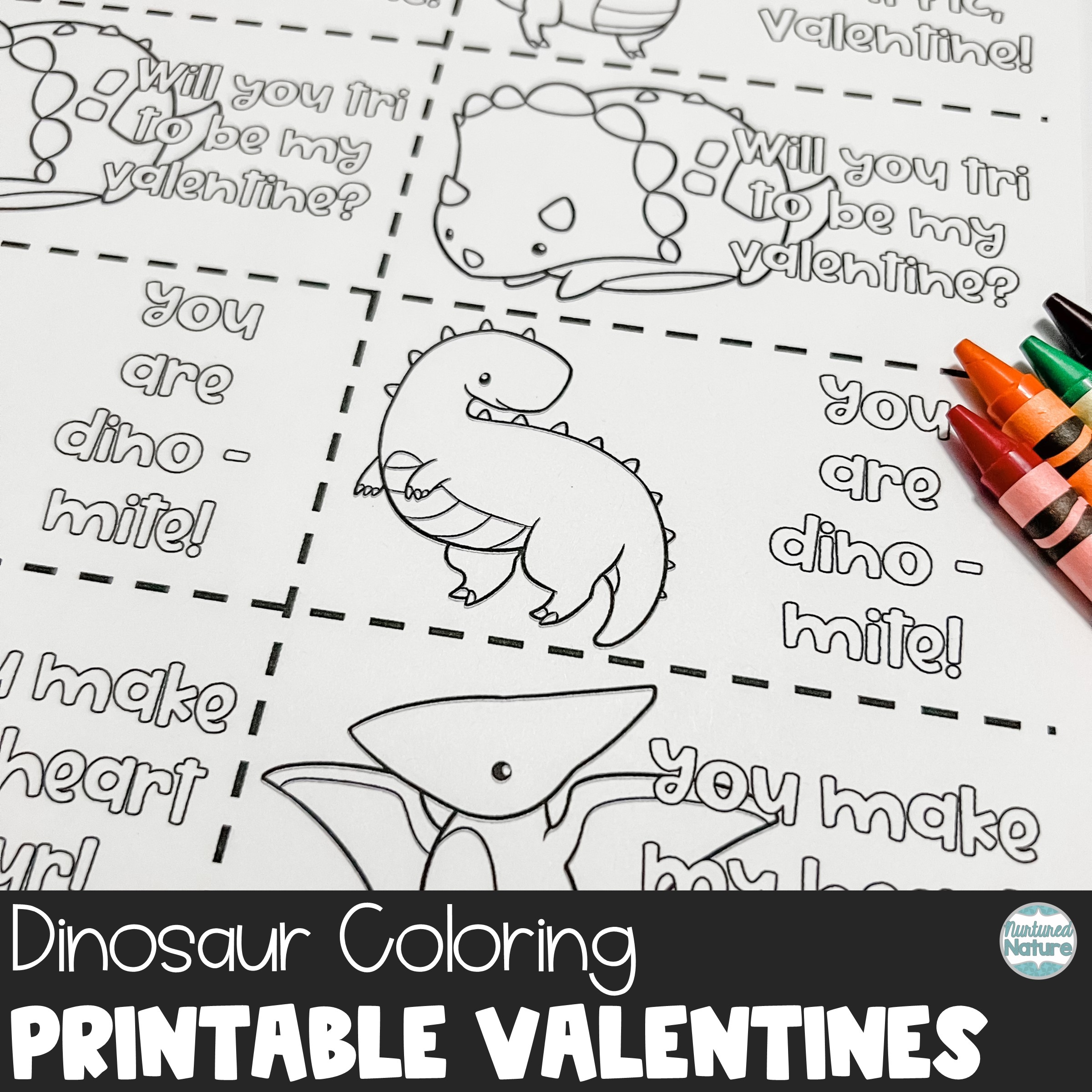 Dinosaur Coloring Valentine s Day Cards Printable Made By Teachers Dinosaur Coloring Valentine s Day Cards Printable Made By Teachers