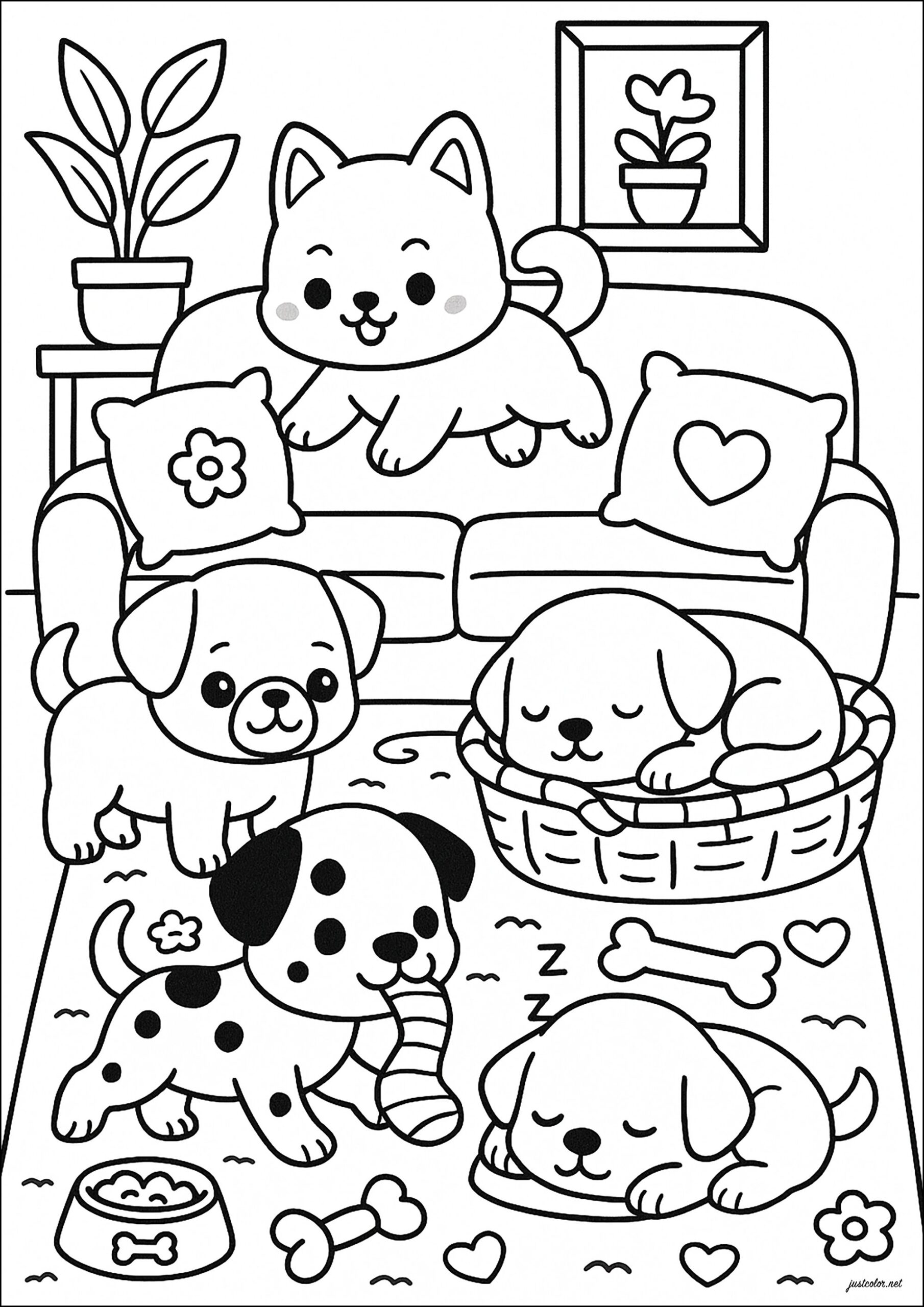 printable dog colouring pages