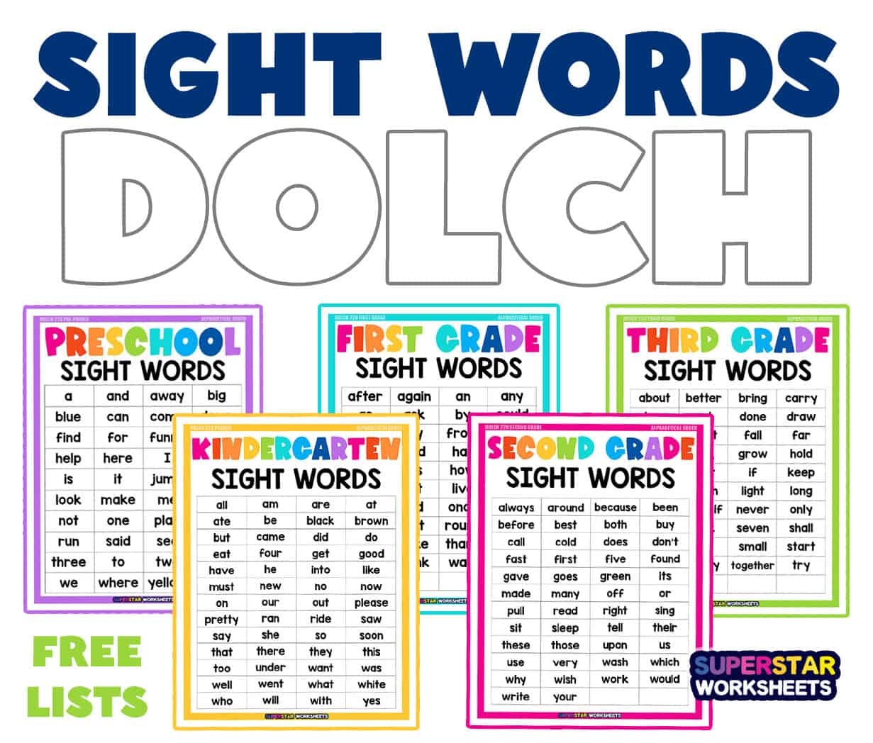Dolch Sight Words Superstar Worksheets Dolch Sight Words Superstar Worksheets