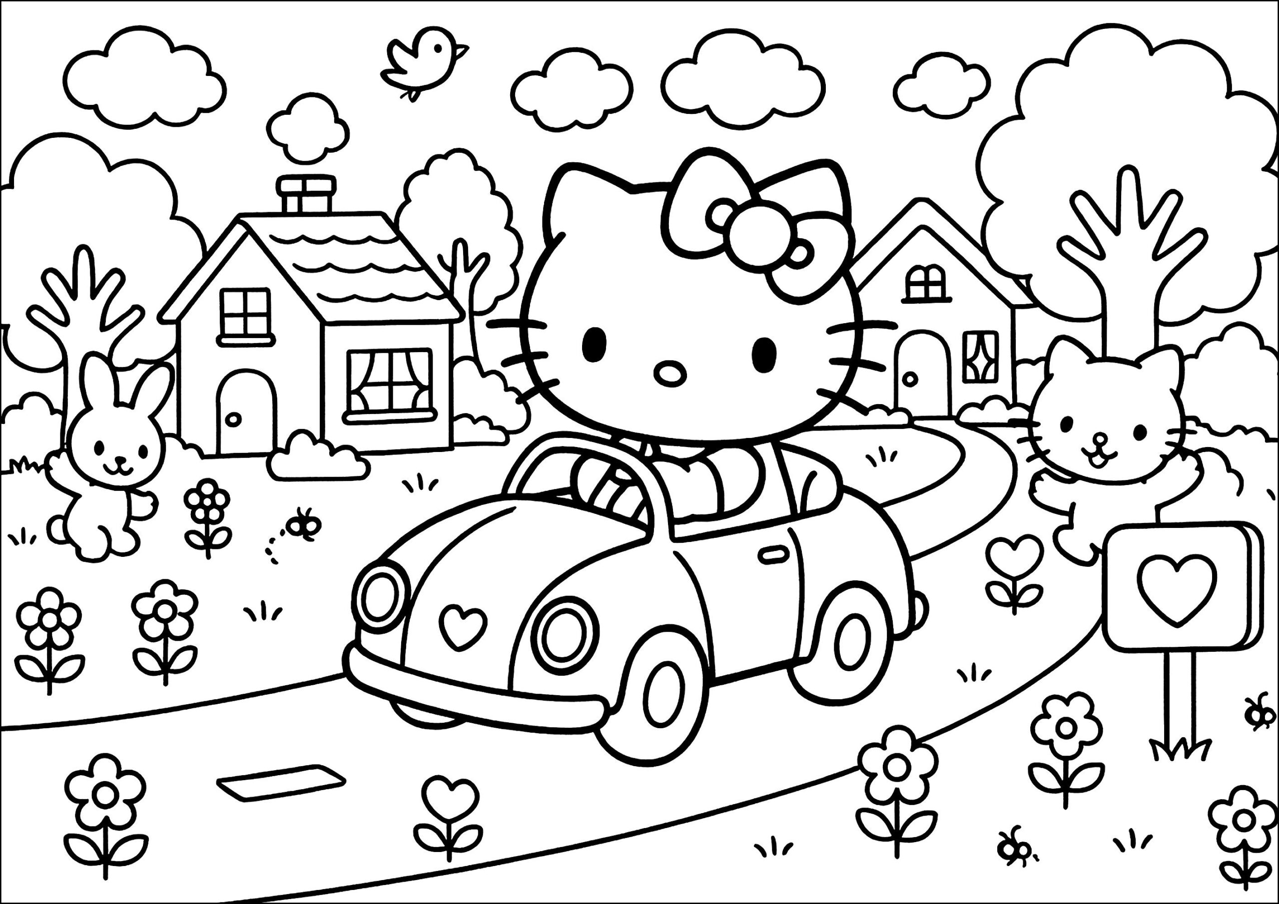 free printable hello kitty coloring pages