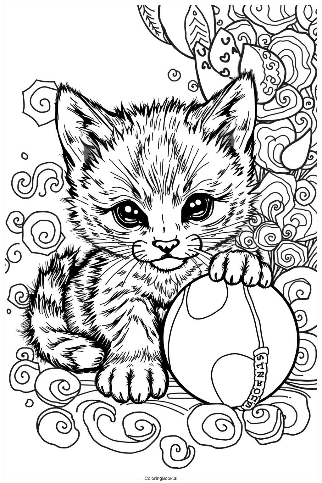 Easy Cute Kitten Sleeping Coloring Page Free PDF PNG Printable Easy Cute Kitten Sleeping Coloring Page Free PDF PNG Printable