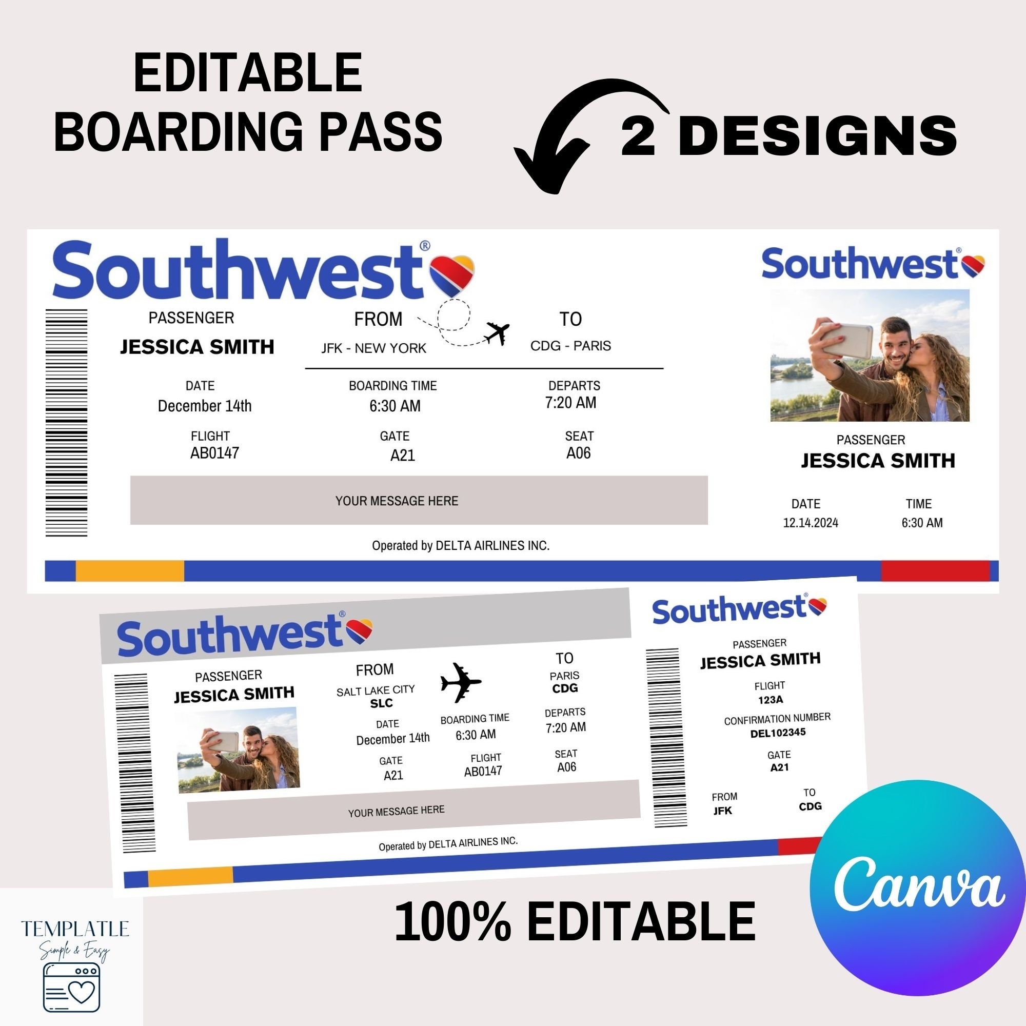 Editable Boarding Pass Ticket Template Surprise Airline Gift Southwest Airlines Printable Airline Ticket Surprise Birthday Gift ticket Etsy Editable Boarding Pass Ticket Template Surprise Airline Gift Southwest Airlines Printable Airline Ticket Surprise Birthday Gift ticket Etsy
