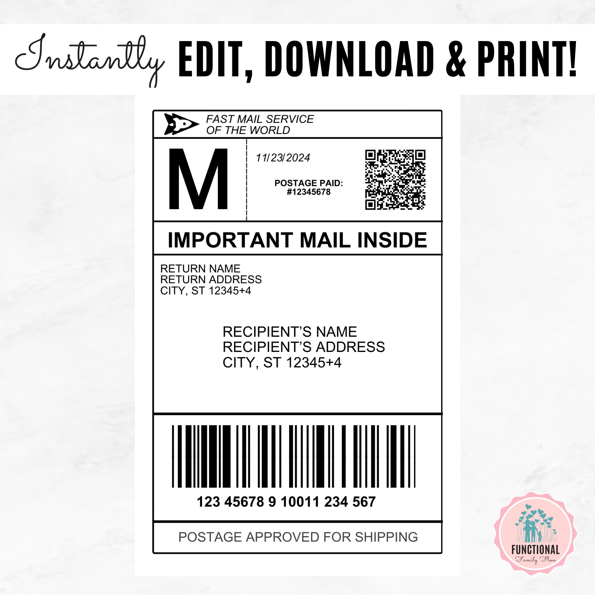 Fake Shipping Label Template Editable Personalized Mail Label Fake Mail Shipping Label Template For Gift Box Gag Gift Mail Label Etsy Fake Shipping Label Template Editable Personalized Mail Label Fake Mail Shipping Label Template For Gift Box Gag Gift Mail Label Etsy