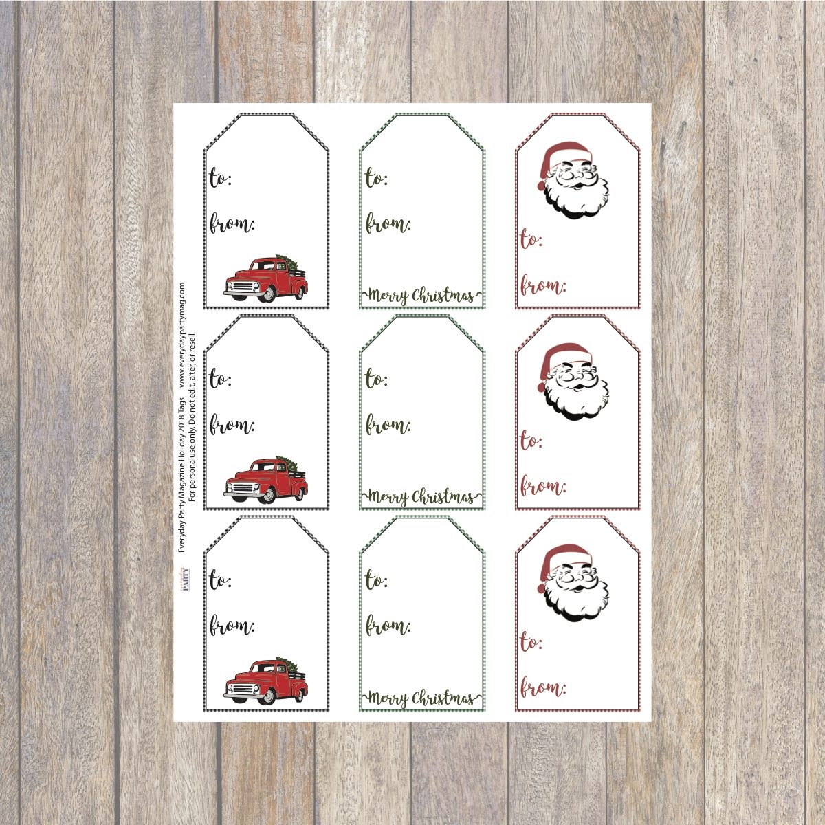 Farmhouse Printable Holiday Gift Tags Everyday Party Magazine Farmhouse Printable Holiday Gift Tags Everyday Party Magazine