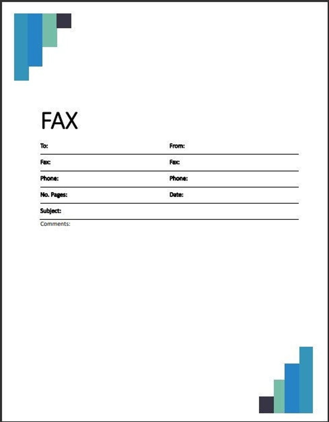 Fax Cover Sheet Modern Printable PDF File Etsy Fax Cover Sheet Modern Printable PDF File Etsy