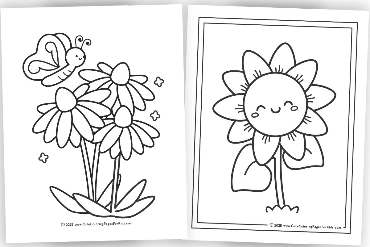 Flower Coloring Pages Free Printable PDFs Cute Coloring Pages For Kids Flower Coloring Pages Free Printable PDFs Cute Coloring Pages For Kids