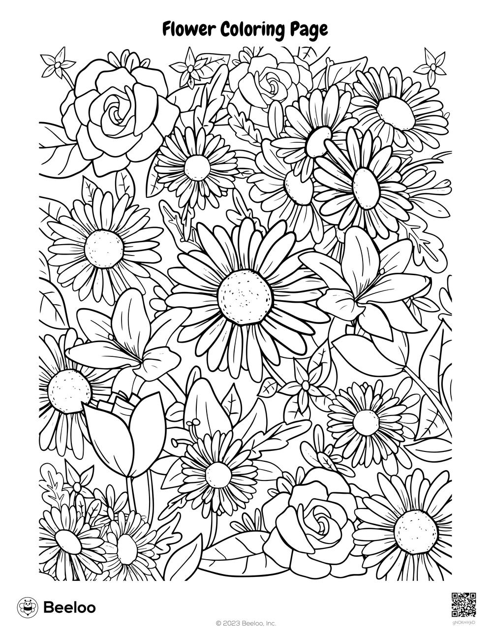 printable coloring pages of flowers printable coloring pages of flowers