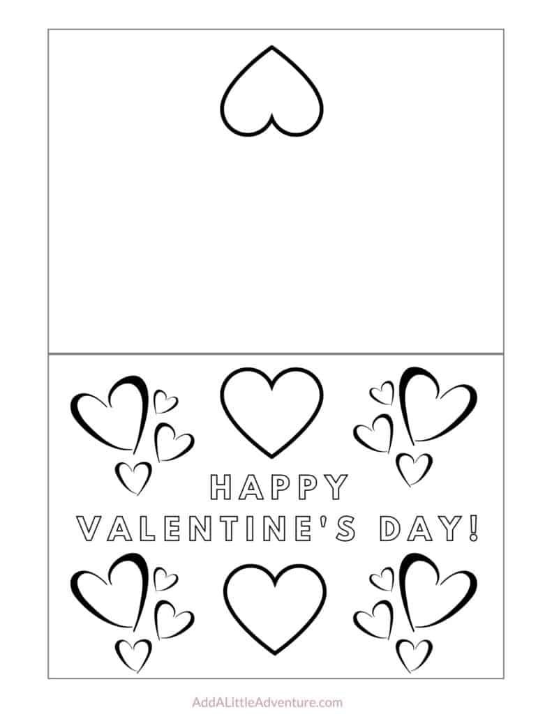 Foldable Printable Valentine s Day Cards To Color Foldable Printable Valentine s Day Cards To Color