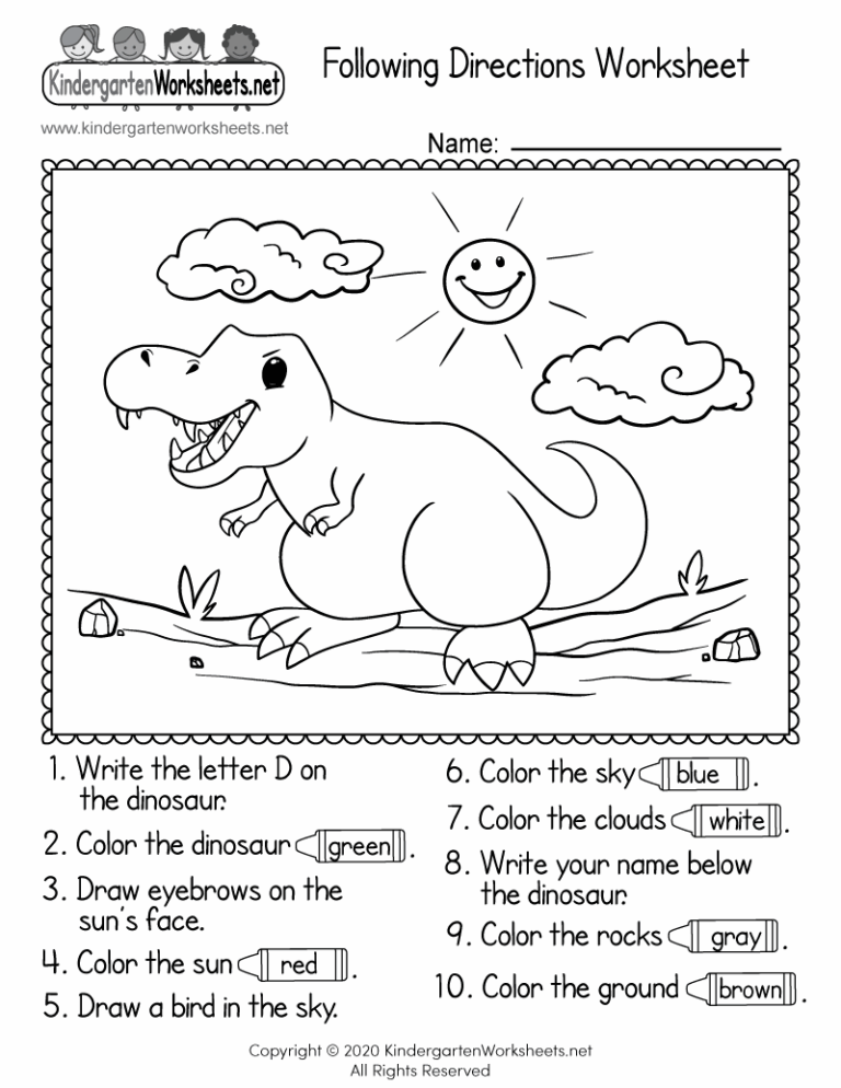 Following Directions Worksheet Free Printable Digital PDF