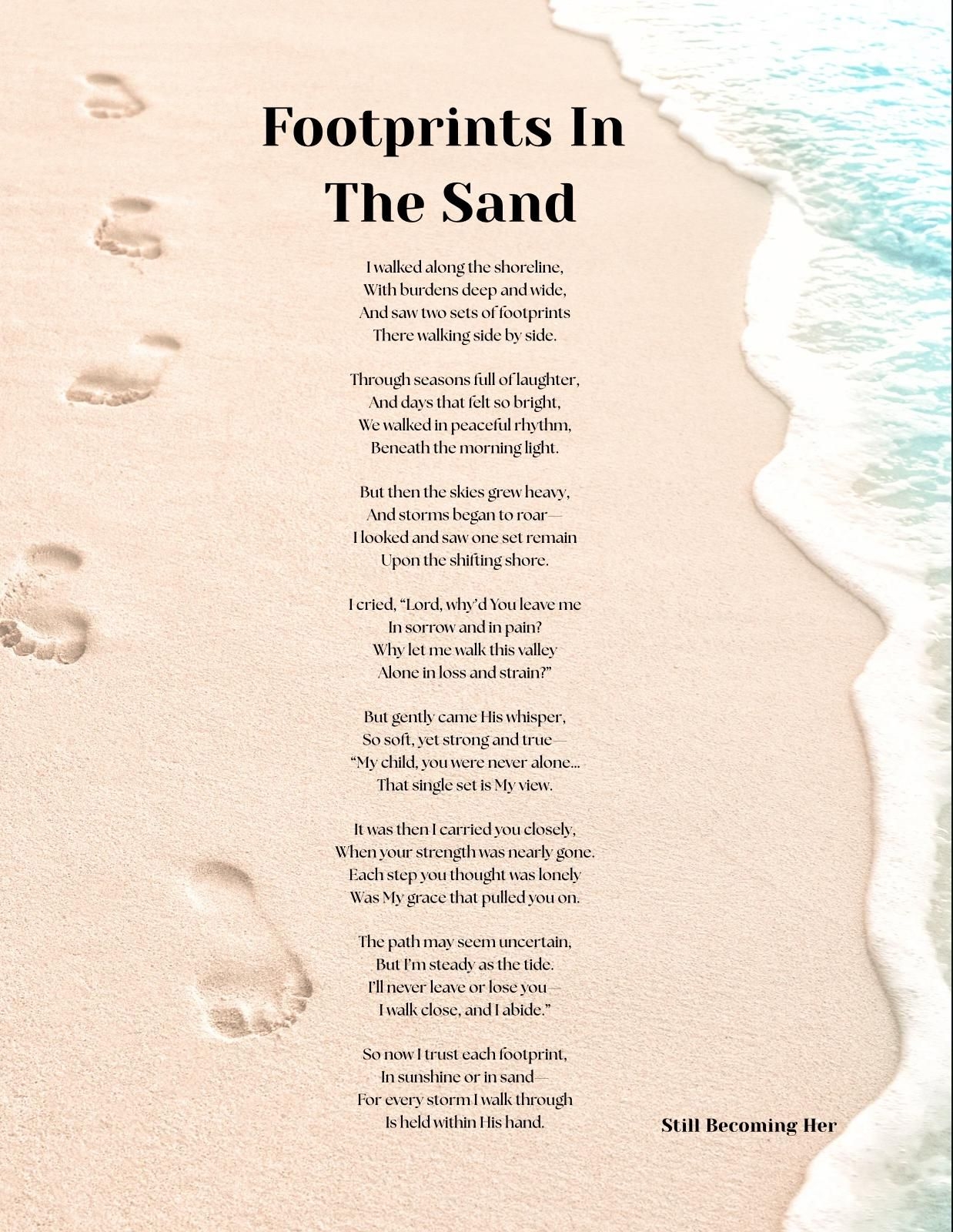 Footprints In The Sand Poem Printable Shop On Pinterest Footprints In The Sand Poem Printable Shop On Pinterest