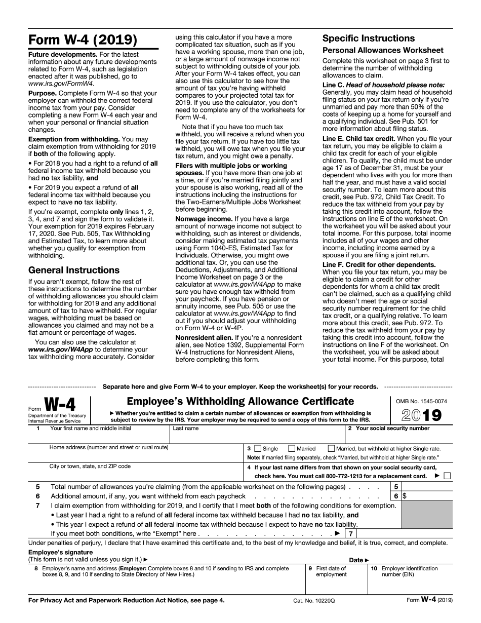 2025 w 4 form printable