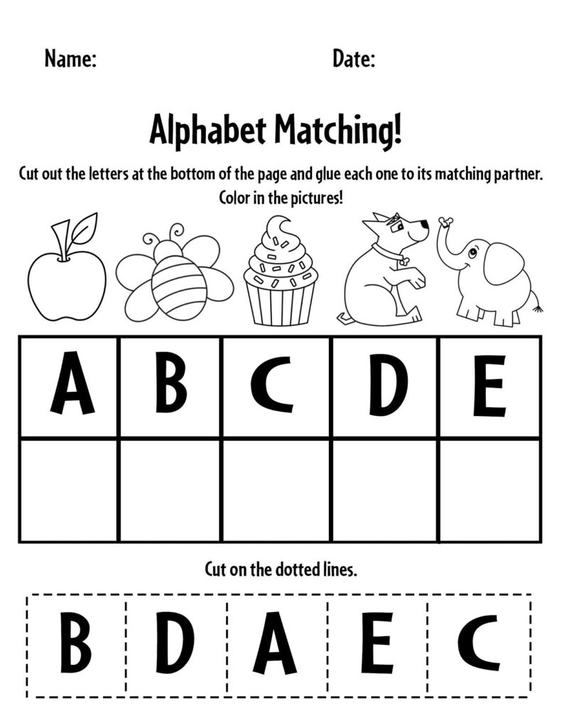 Free Alphabet Matching A Z Worksheets For Preschool The Hollydog Blog Free Alphabet Matching A Z Worksheets For Preschool The Hollydog Blog