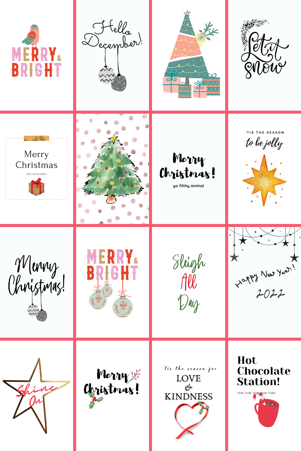 Free Christmas Printables For Stunning Wall Art And Journals Slightly Sorted