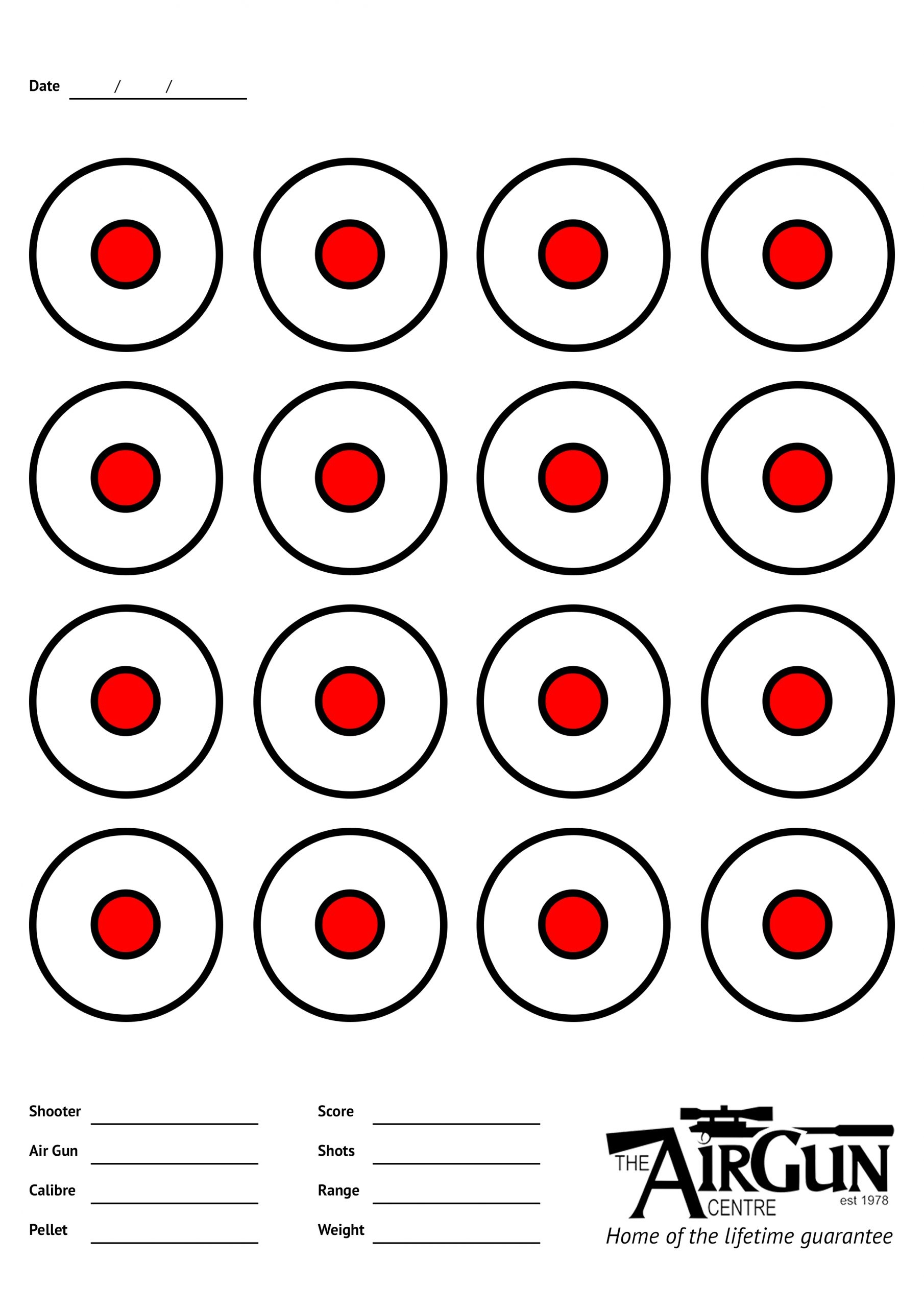 Free Printable Air Rifle Targets A4 17cm 14cm The Airgun Centre Free Printable Air Rifle Targets A4 17cm 14cm The Airgun Centre