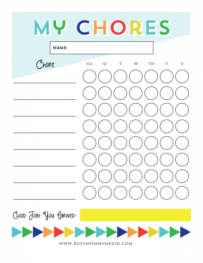 childrens chore chart printable childrens chore chart printable