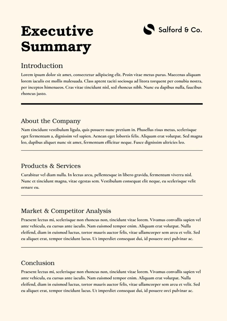 Free Printable Executive Summary Templates Canva