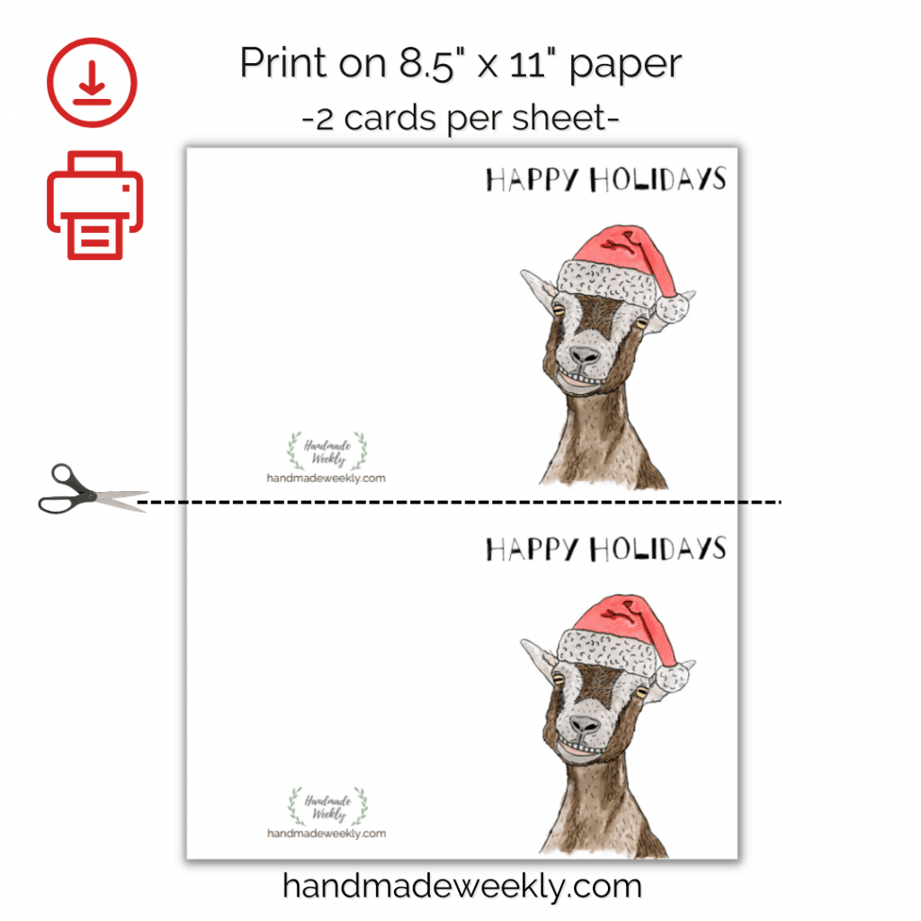 Free Printable Happy Holidays Card Handmade Weekly Free Printable Happy Holidays Card Handmade Weekly