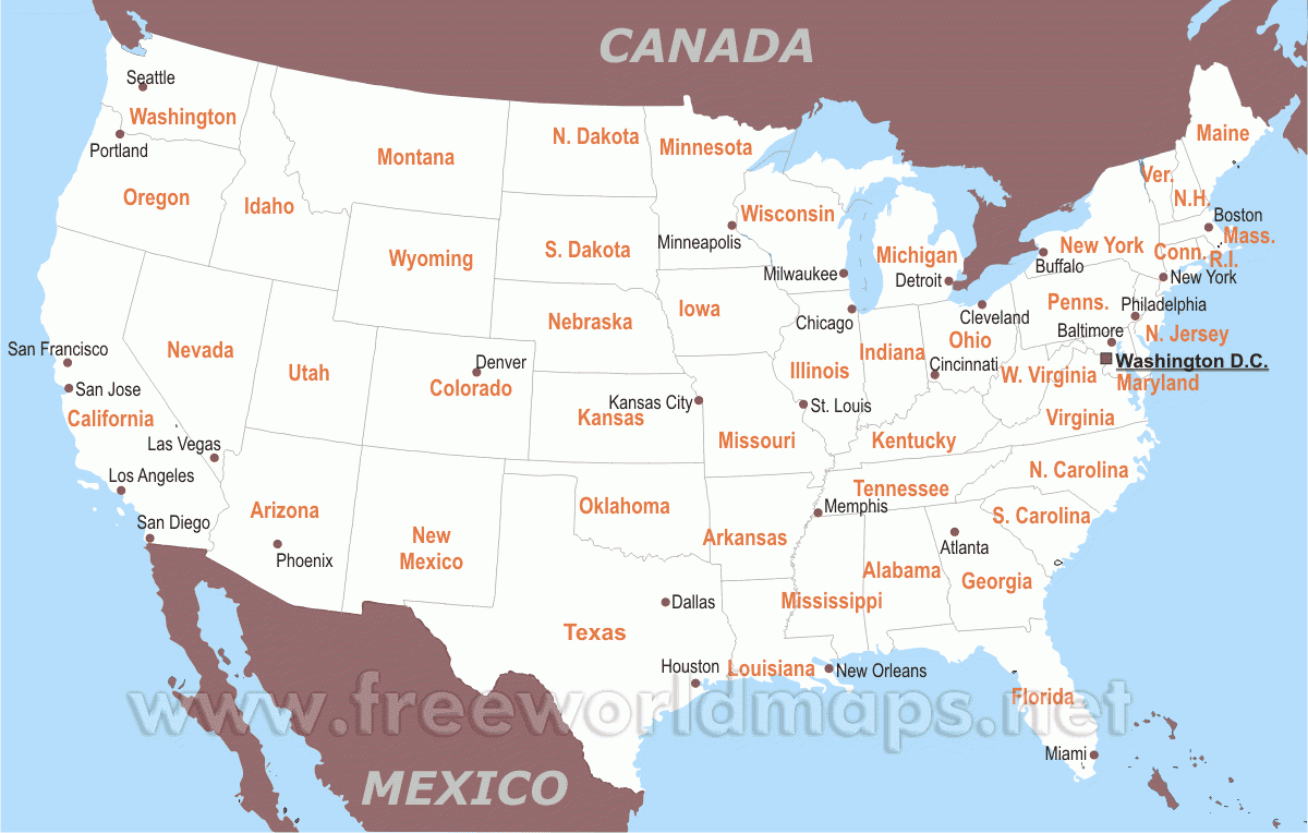 Free Printable Maps Of The United States Free Printable Maps Of The United States