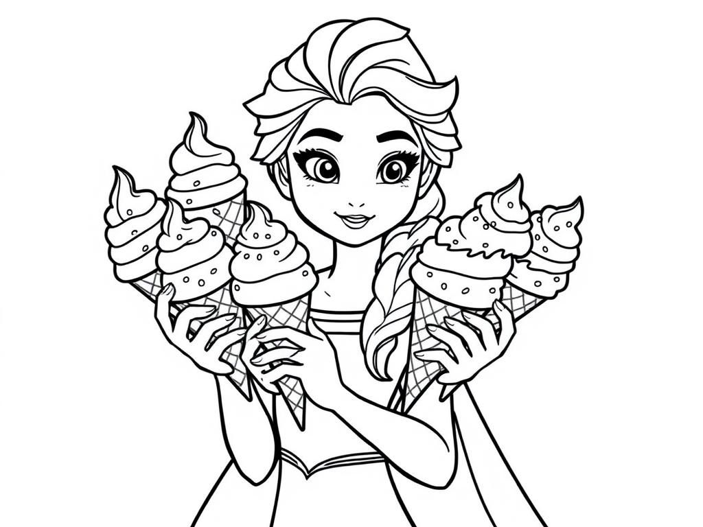 Frozen Elsa Ice Cream Coloring Page Free Printable Coloring Page Frozen Elsa Ice Cream Coloring Page Free Printable Coloring Page