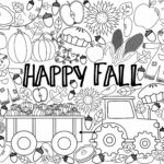 GIANT Fall Coloring Page digital Download Etsy