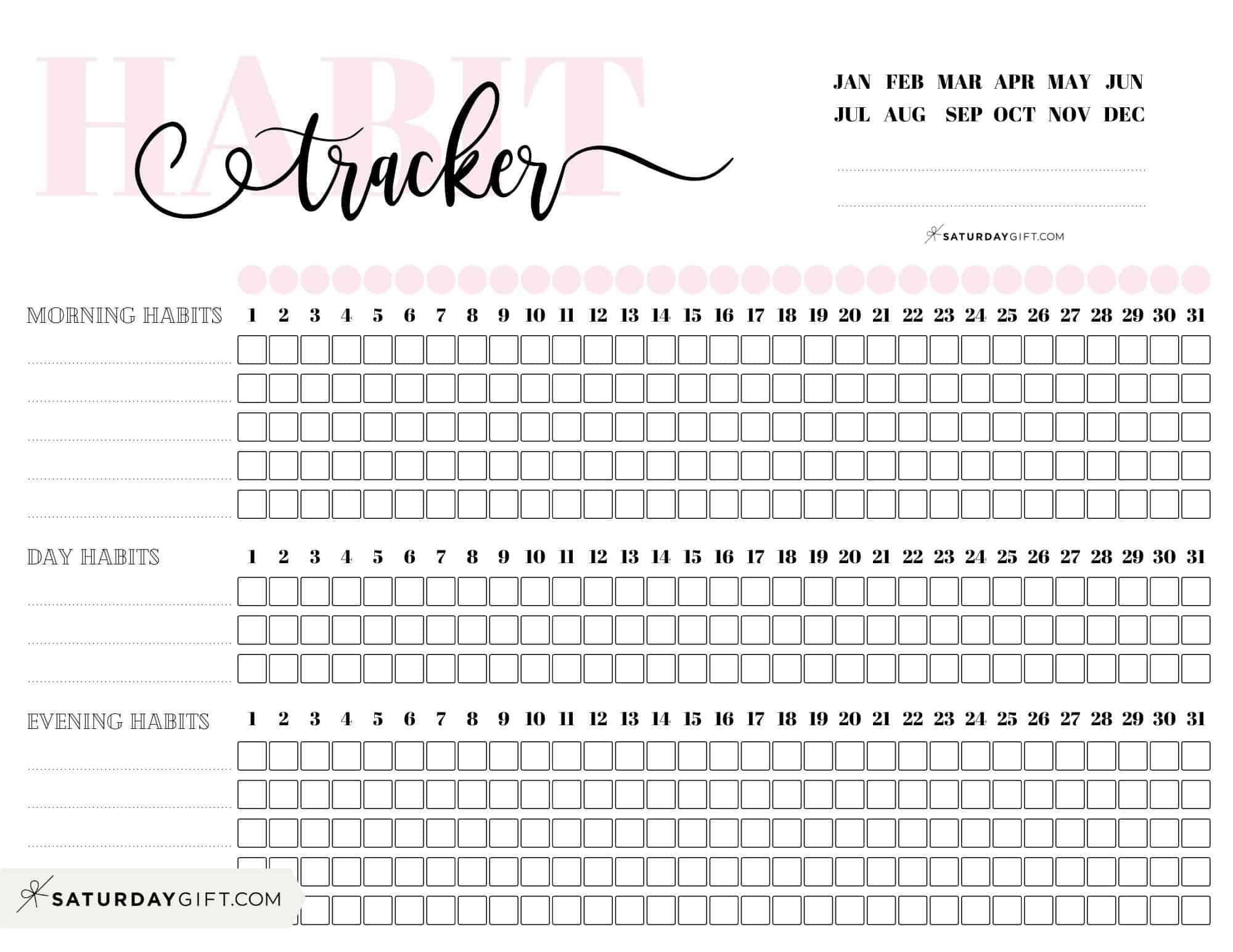 Habit Tracker Printable 43 Cute Free Printable Habit Trackers Habit Tracker Printable 43 Cute Free Printable Habit Trackers