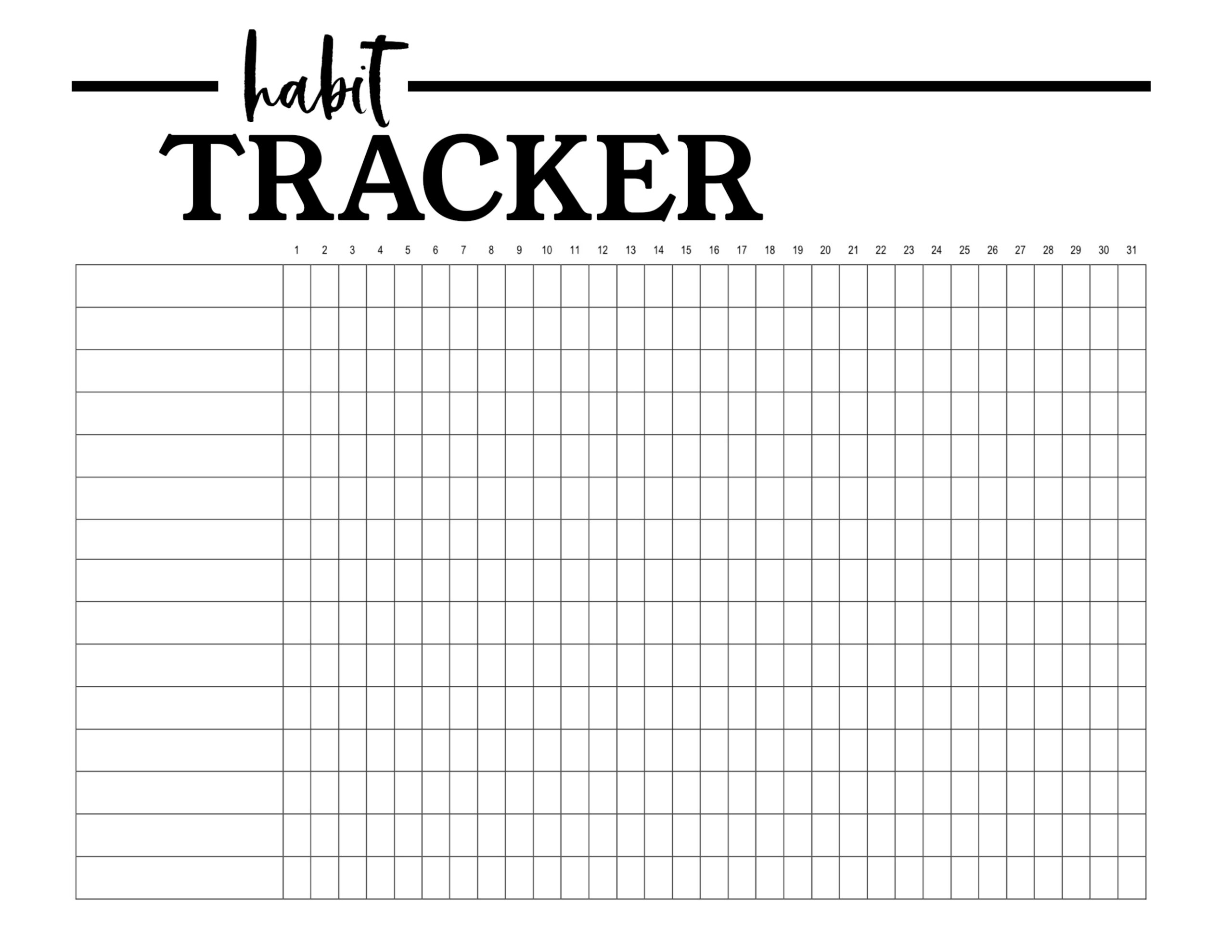 Habit Tracker Printable Planner Template Paper Trail Design Habit Tracker Printable Planner Template Paper Trail Design